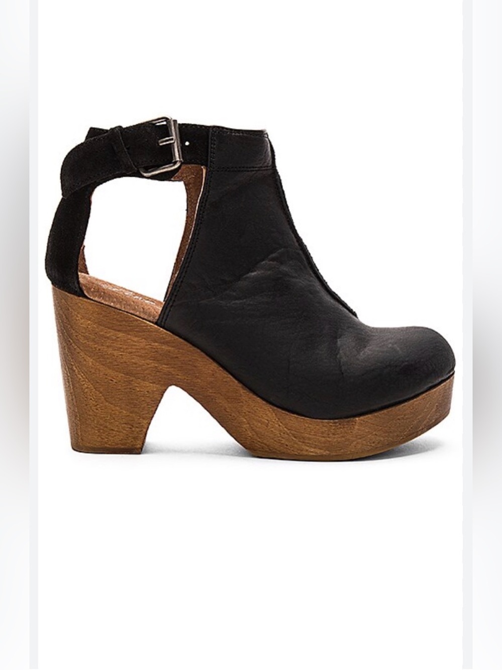 Free People Amber Orchard Clog Boots Black Leather EU 38 US 8 Made in Spain - Picture 15 of 16